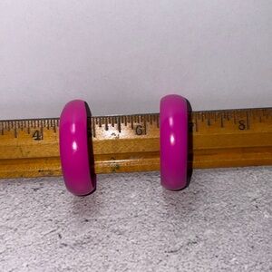 Pink Chunky Hoop Earrings